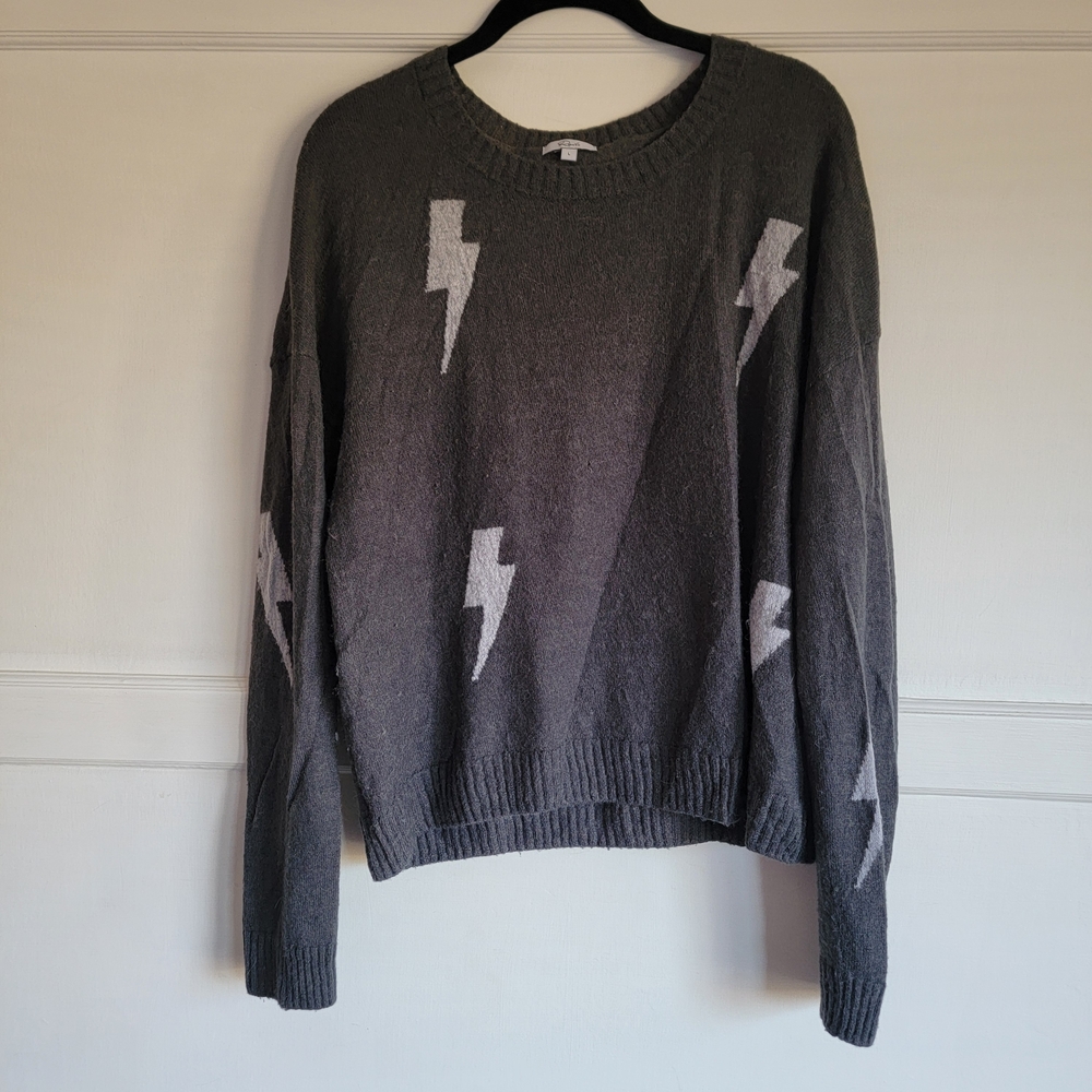 Rails Charcoal Ribbed Knit Crewneck Sweater